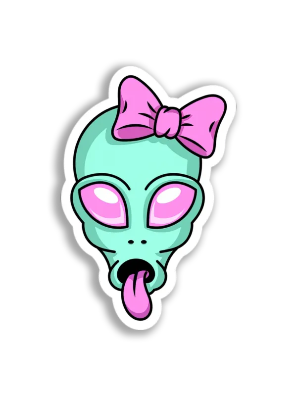 Cute Alien Girl Head Sticker