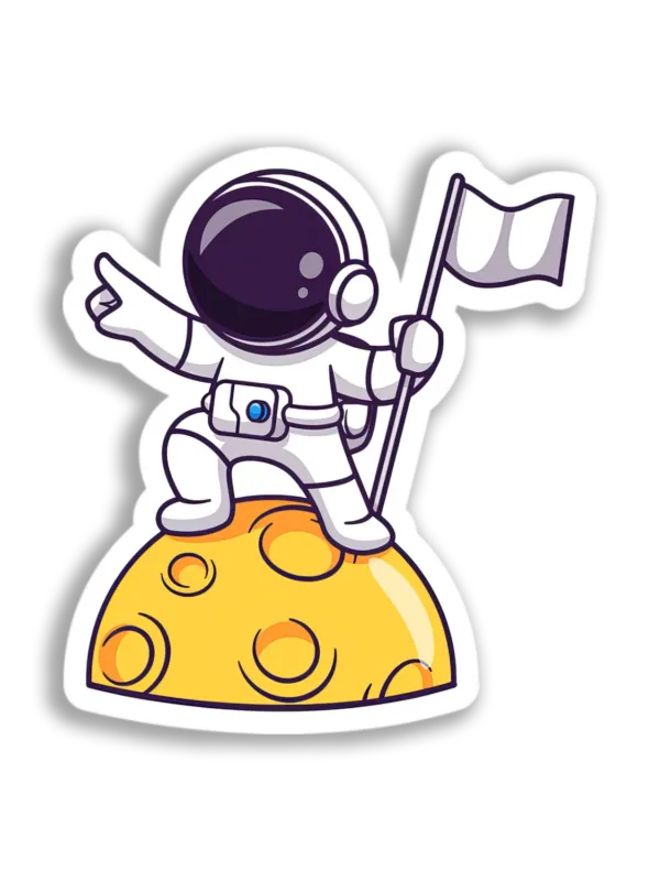 Astronaut on the Moon Sticker