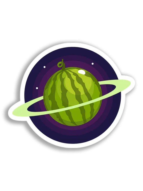 Watermelon Planet Orb Sticker