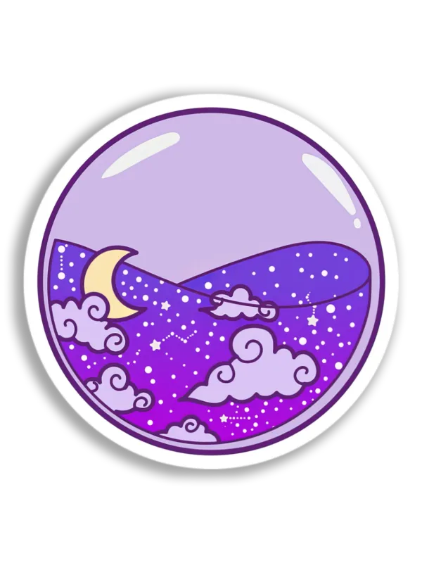 Purple Night Sky Dome Sticker