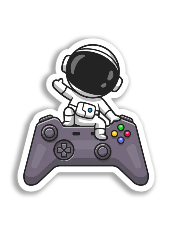Astronaut Game Controller Sticker