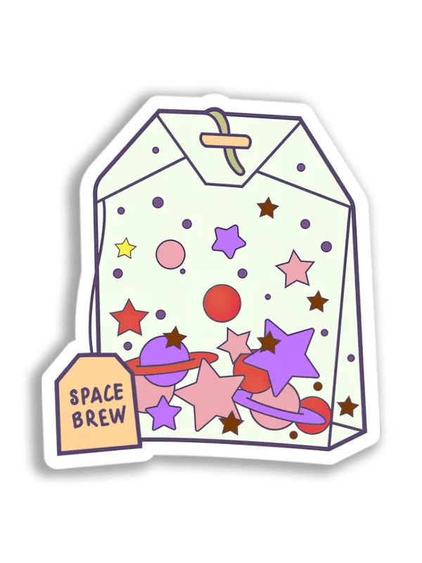 Space Tea Bag Sticker