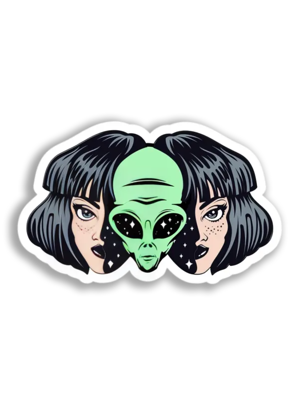 Girl Meets Alien Sticker