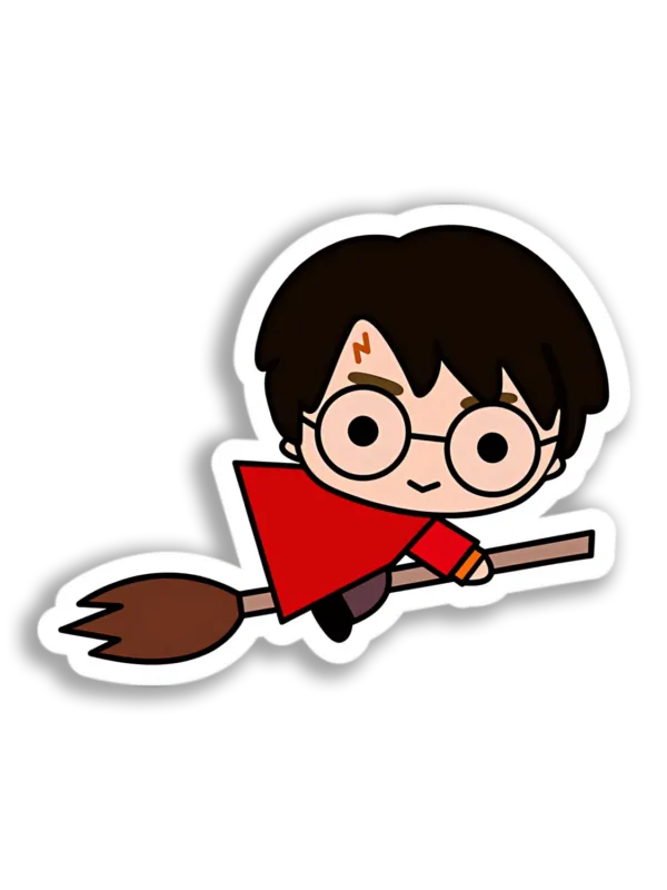 Harry Flying Broom Sticker