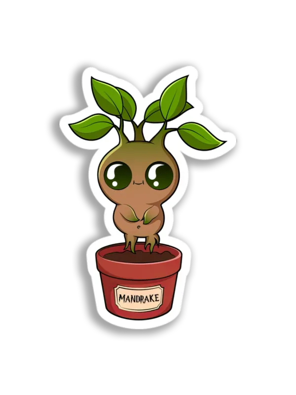 Cute Mandrake Plant Sticker