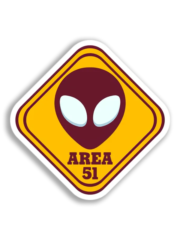 Area 51 Alien Sign Sticker