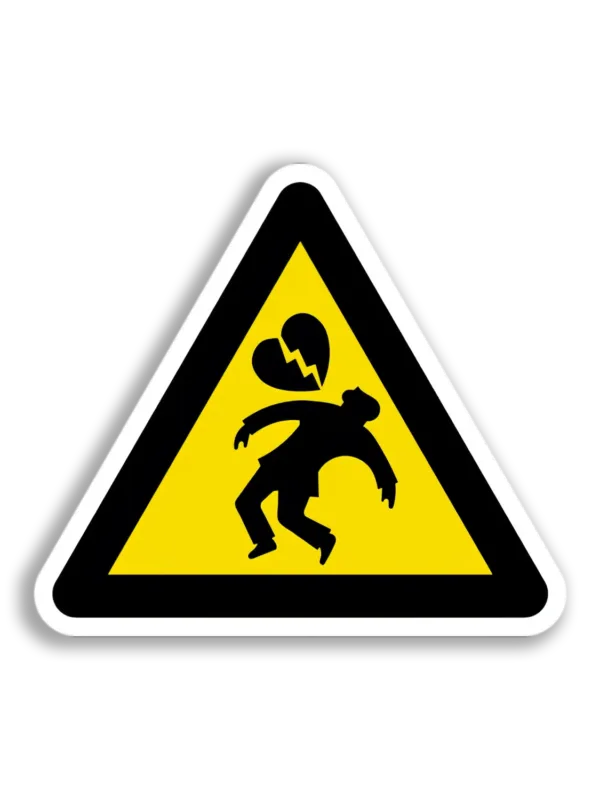 Broken Heart Warning Sticker