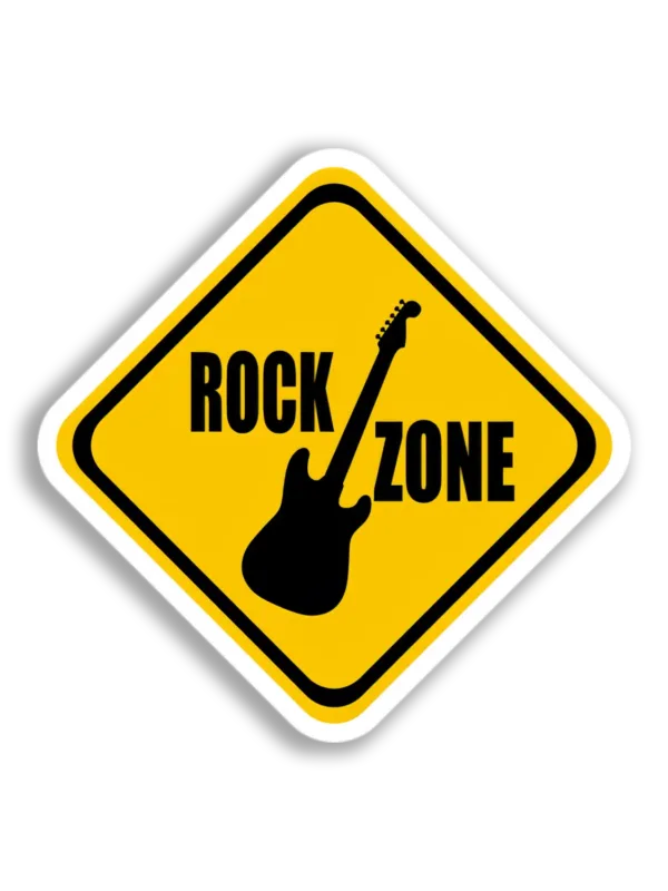 Rock Zone Guitar Sign Sticker