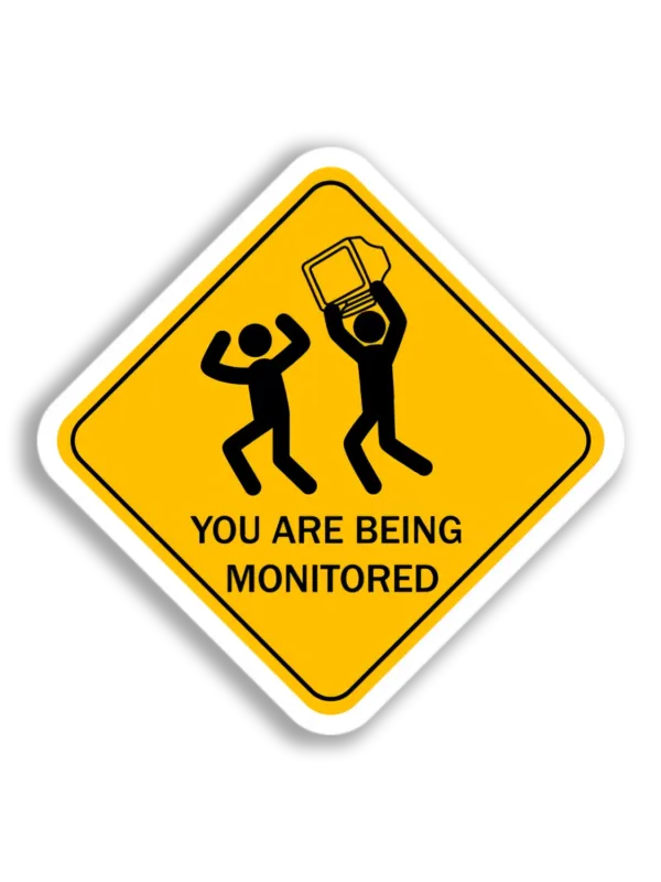 Monitored Warning Sign Sticker