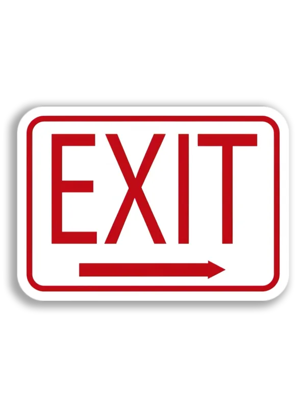 Red Exit Sign Sticker