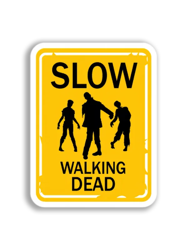 Zombie Warning Sign Sticker