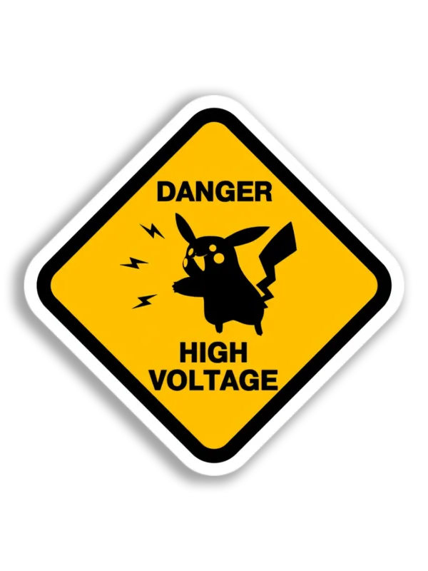 Pikachu High Voltage Warning Sticker