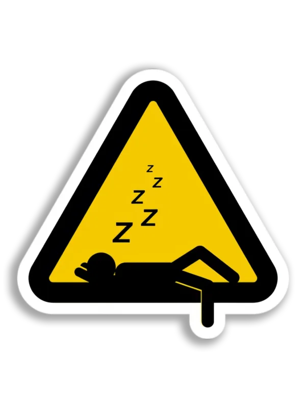 Sleeping Hazard Warning Sticker