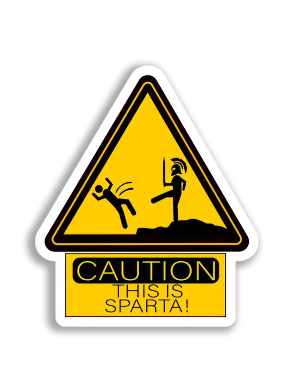Spartan Kick Warning Sticker