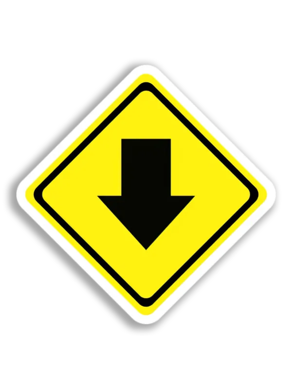 Downward Arrow Sign Sticker
