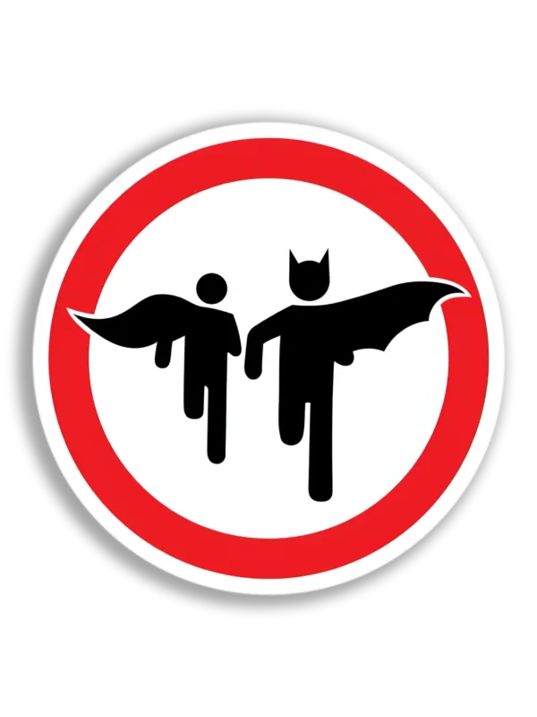 Batman and Robin No Entry Sticker