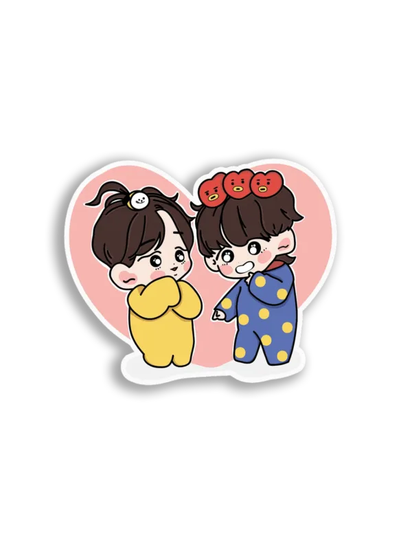 Adorable Chibi Couple Sticker