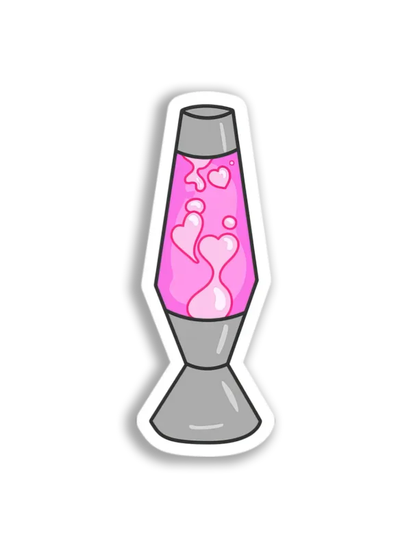 Pink Heart Lava Lamp Sticker