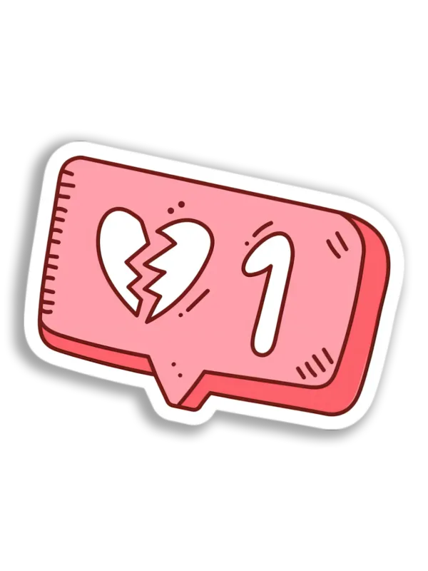 Broken Heart Notification Sticker