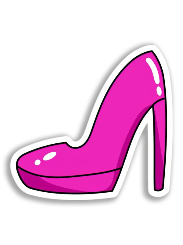 Pink High Heel Shoe Sticker