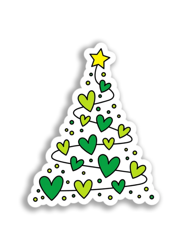 Heart Christmas Tree Sticker