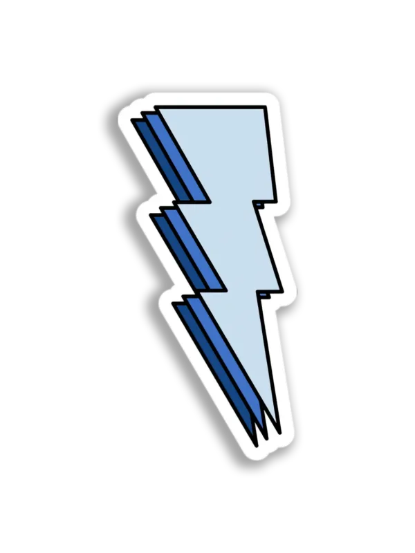 Blue Lightning Bolt Sticker