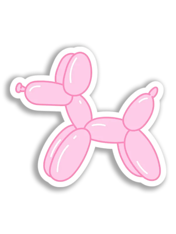 Pink Balloon Dog Sticker