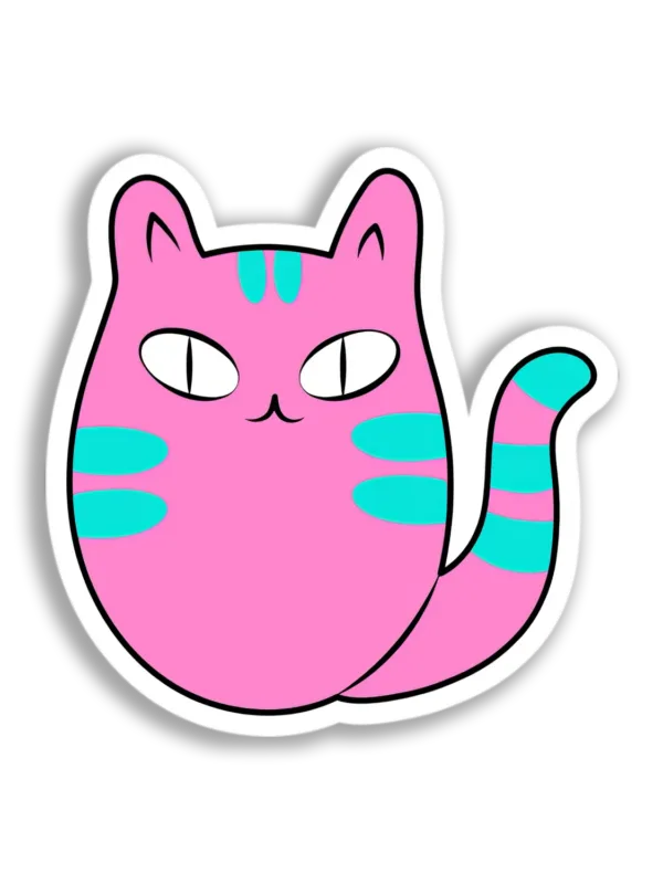 Pink Tabby Cat Sticker