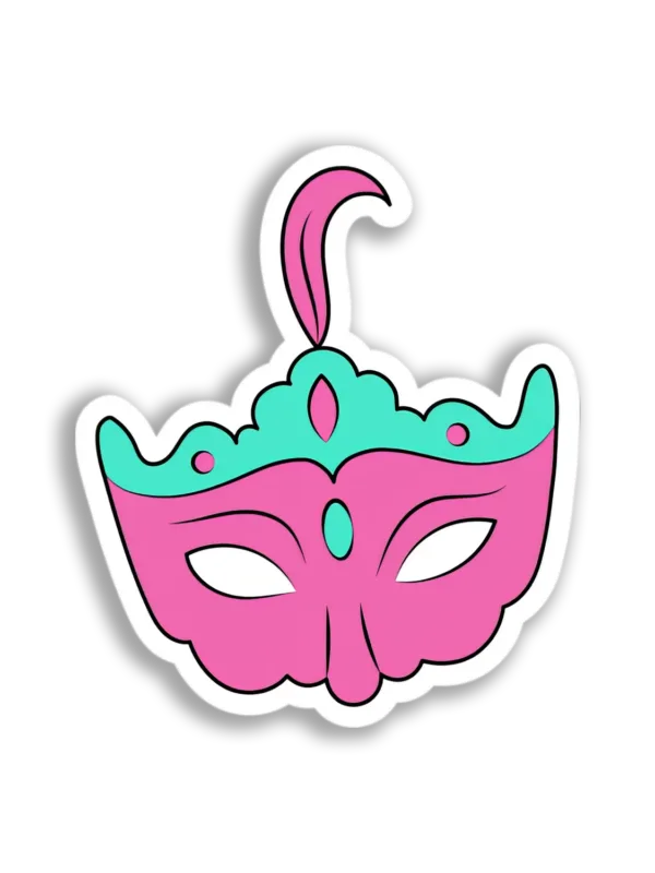 Pink Carnival Mask Sticker