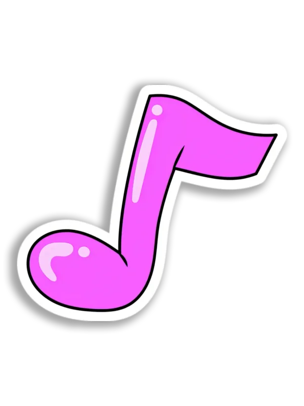 Pink Music Note Sticker