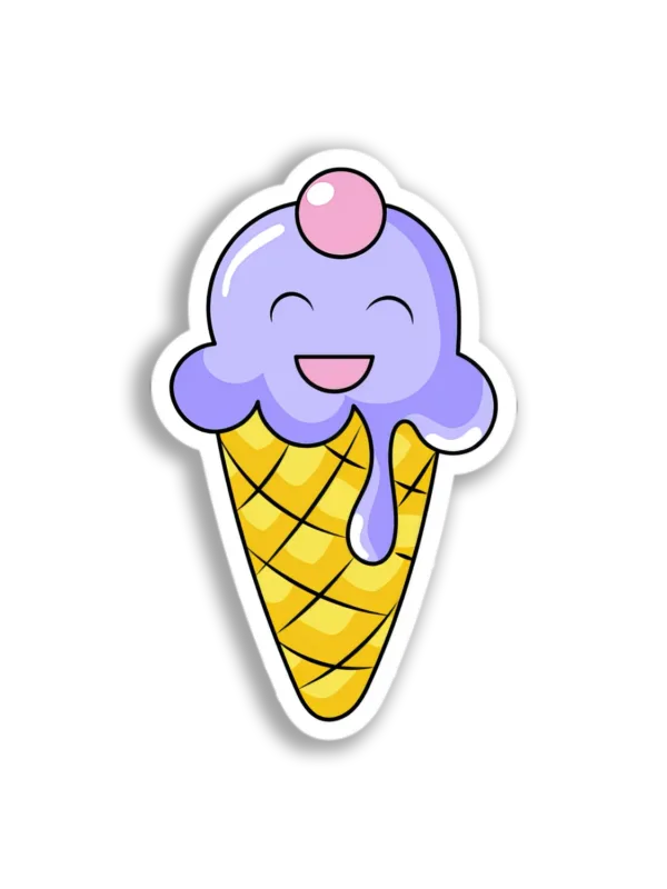 Happy Ice Cream Cone Sticker