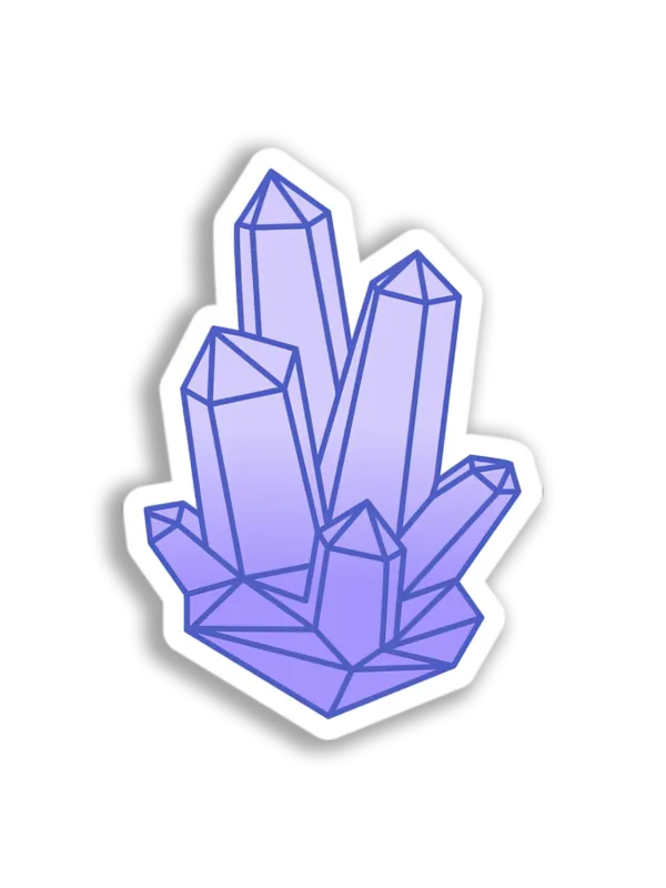 Purple Crystal Cluster Sticker