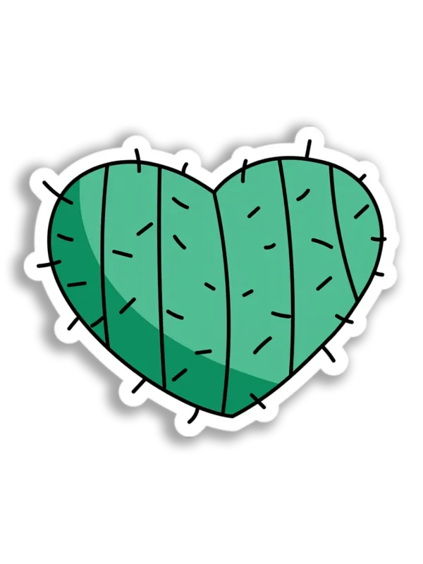 Heart Cactus Sticker