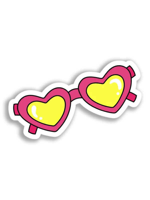 Heart-Shaped Sunglasses Sticker