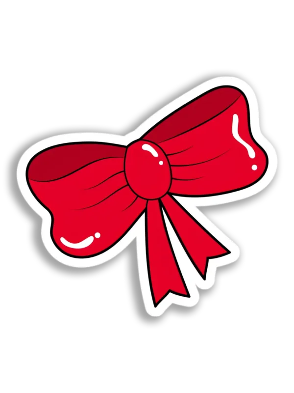 Red Festive Bow Sticker