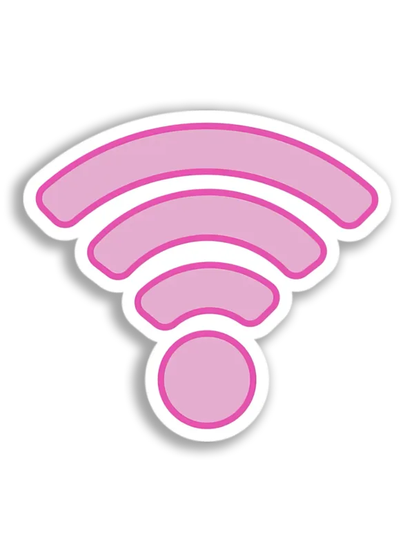 Pink Wifi Signal Sticker