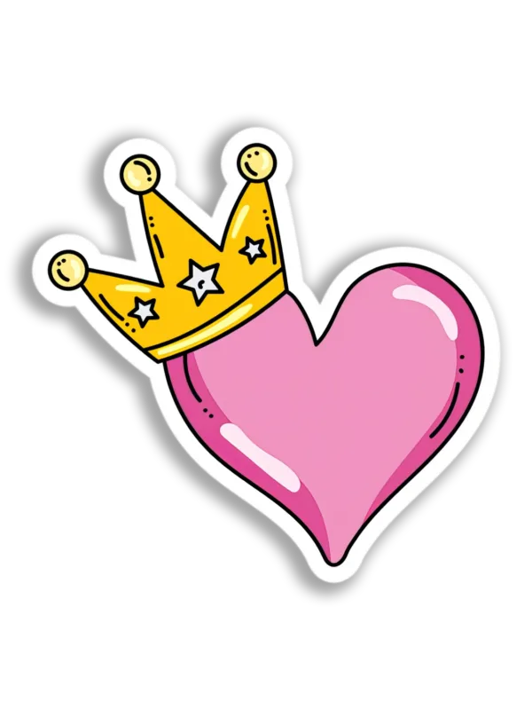 Crown Heart Sticker