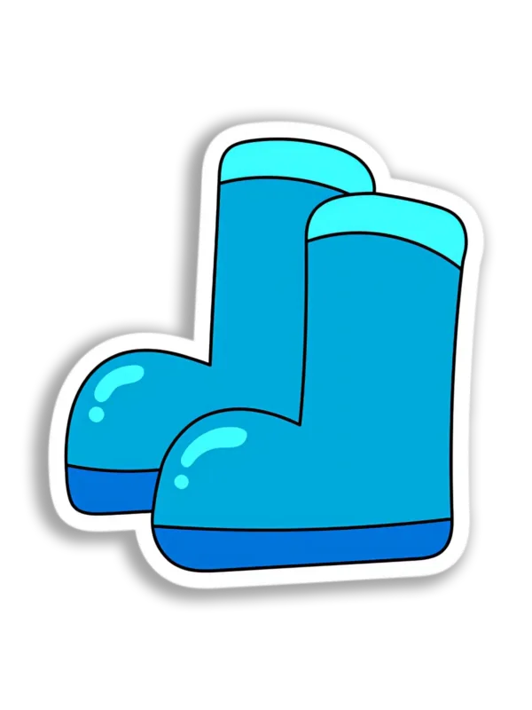 Blue Rubber Boots Sticker
