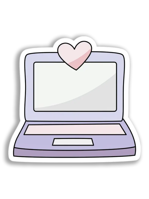 Lovely Laptop Heart Sticker