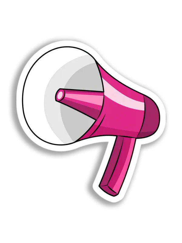 Pink Megaphone Sticker