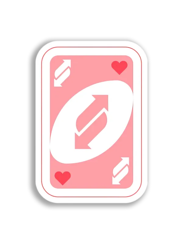 Pink Reverse Uno Card Sticker