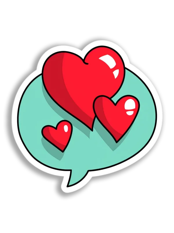 Hearts Speech Bubble Sticker