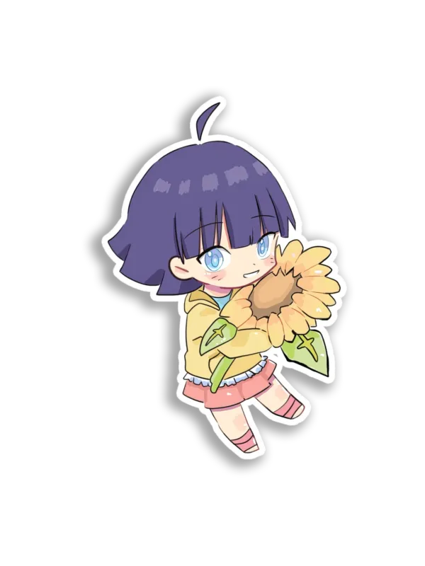 Cute Anime Girl Sunflower Sticker