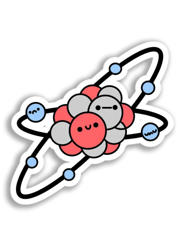 Cute Atom Model Sticker