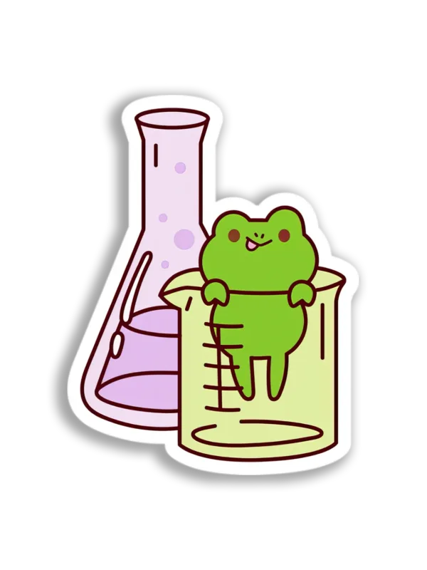 Beaker Frog Experiment Sticker