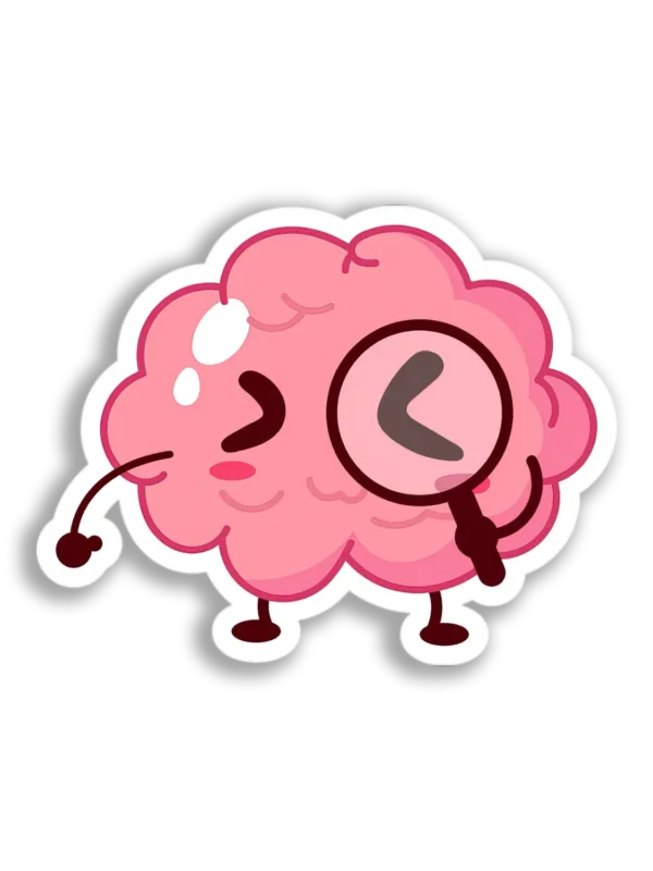 Curious Brain Inspecting Sticker