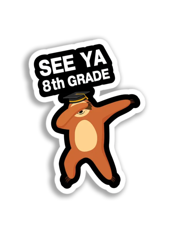 Graduation Sloth Dabbing Sticker