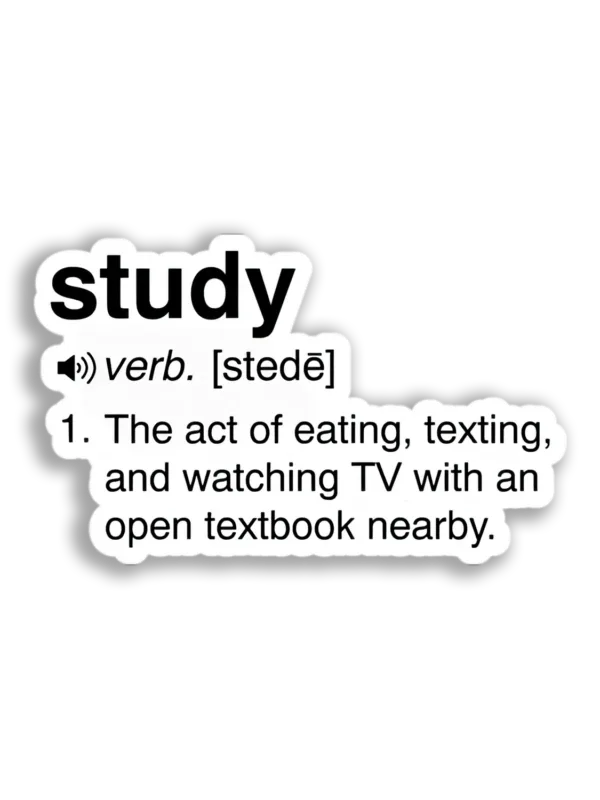 Sarcastic Study Definition Sticker