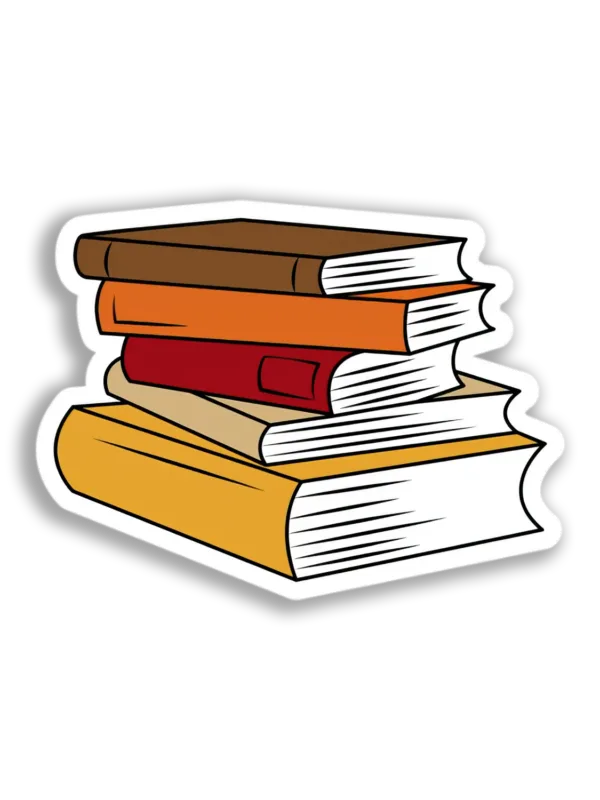 Stacked Book Collection Sticker