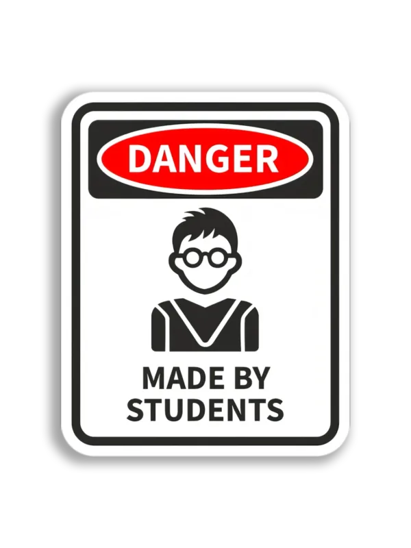 Student-Made Danger Sign Sticker
